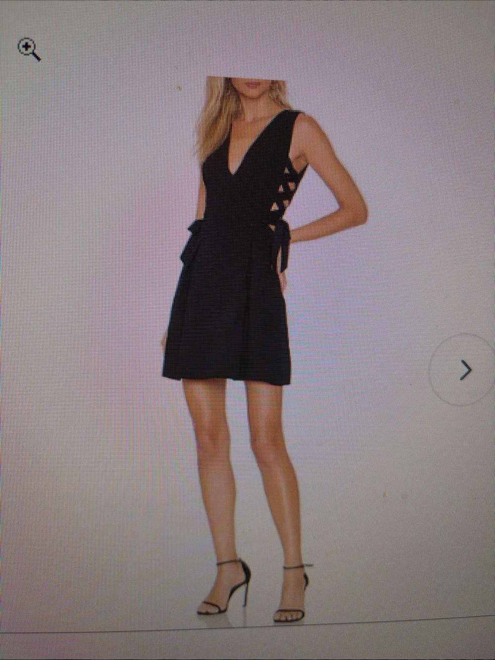 BCBGMaxAzria Black V-Neck Tie-Side Mini Dress